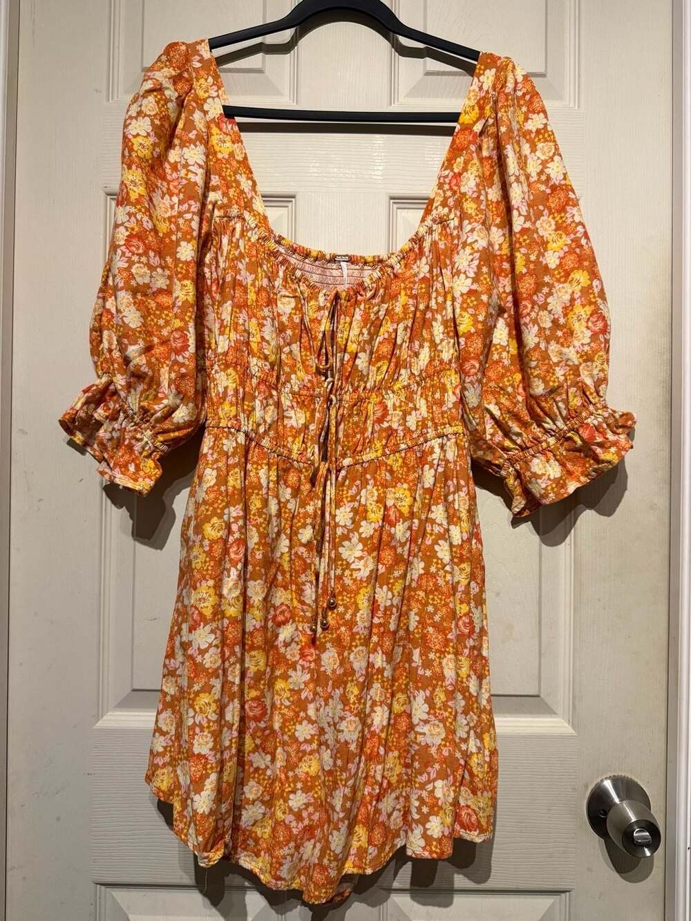Free People Show Me Love Romper Size XL Orange Floral Print Boho